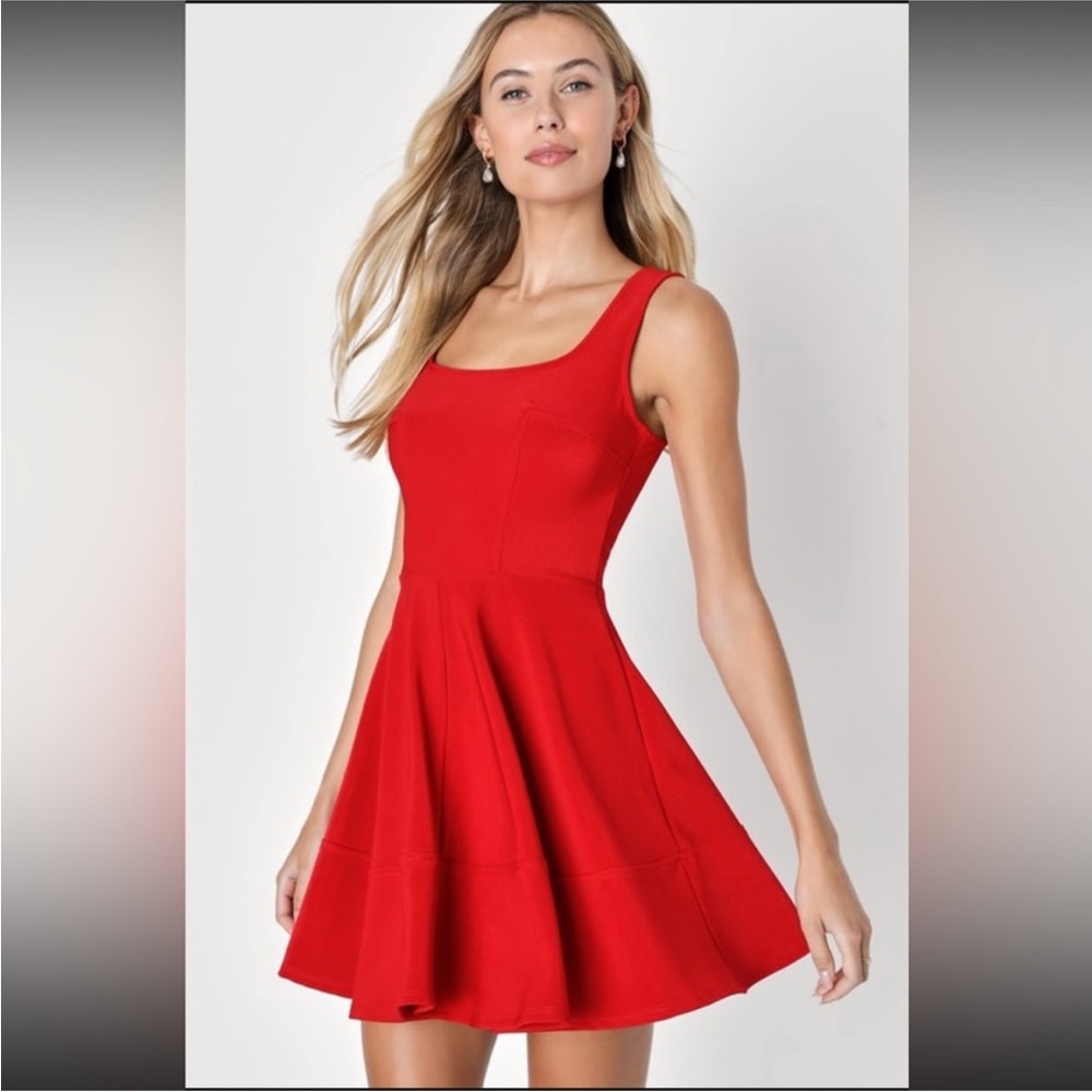Lulus‎ Red Fit and Flare Sleeveless Dress XS